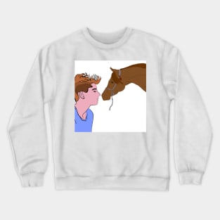 Horse man mediating animal Crewneck Sweatshirt